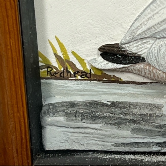 RARE Joseph Quinn Whipple Redhead Canvasback Duck 3D Shadowbox Painting Signed - Picture 15 of 16